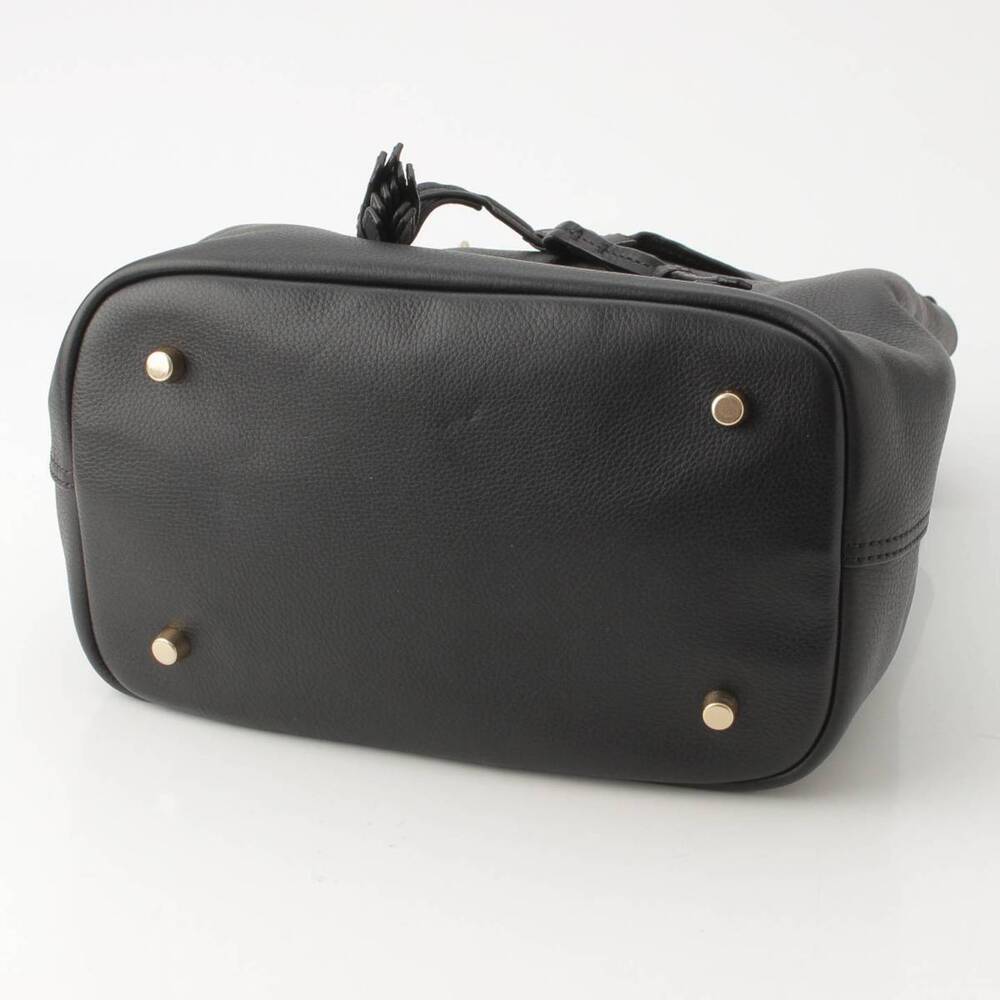 BurberryBurberry ASHBY Drawstring Shoulder Bag Leather Handbag Black - Picture 5 of 6